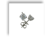 .34 Carat Total Weight Round-cut Diamond Solitaire Stud Earrings