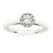 1/3 Total Weight Halo Diamond Engagement Ring.