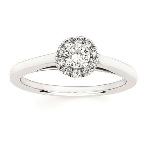 1/3 Total Weight Halo Diamond Engagement Ring.