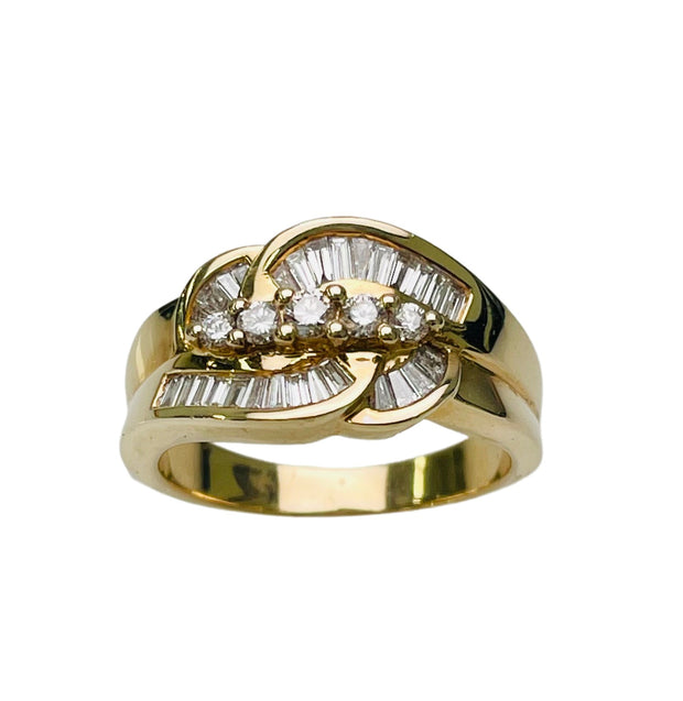 1/2 Carat TW Diamond Swirl Design Ring