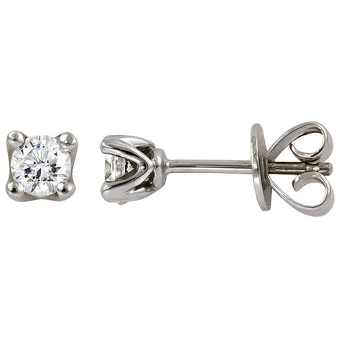 .47  Carat Total Weight Round-cut Diamond Solitaire Stud Earrings