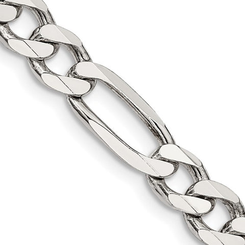 6.75mm 22 Inch Sterling Silver Figaro