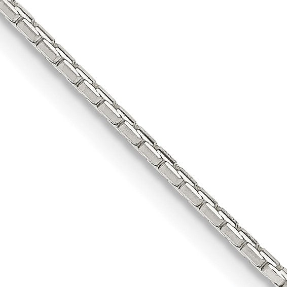 1.2mm 18 Inch Sterling Silver 8 Sided Diamond-Cut Mirror Box Chain