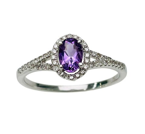 Amethyst & Diamond Ring
