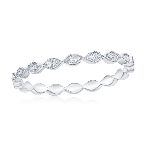 Sterling Silver Eternity Diamond Band