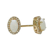 Opal & Diamond Halo Earrings