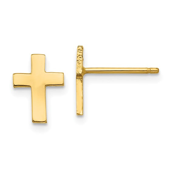 Gold Cross Studs