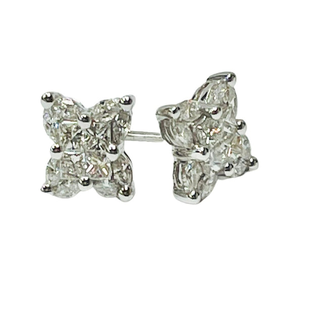 1.25 Total Weight Contemporary Diamond Earrings